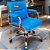 Cadeira Original Eames Diretor com Rodinhas Cromadas e Anti Risco Linha Capa em Madeira Azul Bebê - Imagem 1