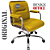 Cadeira Original Eames Diretor com Rodinhas Cromadas e Anti Risco Linha Capa em Madeira Amarelo Mostarda - Imagem 3