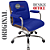 Cadeira Original Eames Diretor com Rodinhas Cromadas e Anti Risco Linha Capa em Madeira Azul Royal - Imagem 3