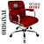 Cadeira Original Eames Diretor com Rodinhas Cromadas e Anti Risco Linha Capa em Madeira Vermelho - Imagem 3
