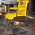 Cadeira Original Eames Interlocutor Cromada Linha Capa em Madeira Amarelo - Imagem 3
