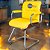 Cadeira Original Eames Interlocutor Cromada Linha Capa em Madeira Amarelo - Imagem 1