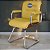 Cadeira Original Eames Interlocutor Cromada Linha Capa em Madeira Amarelo Mostarda - Imagem 1