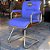 Cadeira Original Eames Interlocutor Cromada Linha Capa em Madeira Azul Royal - Imagem 1