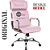 Cadeira Original Eames Presidente com Rodinhas Cromadas e Anti Risco Linha Capa em Madeira Escura - Rosa Claro - Imagem 4