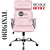 Cadeira Original Eames Presidente com Rodinhas Cromadas e Anti Risco Linha Capa em Madeira Escura - Rosa Claro - Imagem 5