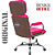 Cadeira Original Eames Presidente com Rodinhas Cromadas e Anti Risco Linha Capa em Madeira Escura - Rosa Pink - Imagem 6