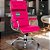 Cadeira Original Eames Presidente com Rodinhas Cromadas e Anti Risco Linha Capa em Madeira Escura - Rosa Pink - Imagem 1