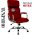 Cadeira Original Eames Presidente com Rodinhas Cromadas e Anti Risco Linha Capa em Madeira Escura - Vermelho - Imagem 4