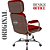 Cadeira Original Eames Presidente com Rodinhas Cromadas e Anti Risco Linha Capa em Madeira Escura - Vermelho - Imagem 6