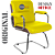 Cadeira Original Eames Interlocutor Cromada Linha Capa em Madeira Escura - Amarelo - Imagem 3