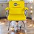 Cadeira Original Eames Interlocutor Cromada Linha Capa em Madeira Escura - Amarelo - Imagem 2