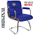Cadeira Original Eames Interlocutor Cromada Linha Capa em Madeira Escura - Azul Royal - Imagem 3
