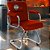Cadeira Original Eames Interlocutor Cromada Linha Capa em Madeira Escura - Vermelho - Imagem 1