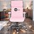 Cadeira Original Eames Presidente com Rodinhas Cromadas e Anti Risco Linha Capa em Madeira Clara - Rosa Claro - Imagem 2