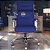 Cadeira Original Eames Presidente com Rodinhas Cromadas e Anti Risco Linha Capa em Madeira Clara - Azul Royal - Imagem 1