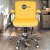 Cadeira Original Eames Diretor com Rodinhas Cromadas e Anti Risco Linha Capa em Madeira Clara - Amarelo - Imagem 2