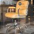 Cadeira Original Eames Diretor com Rodinhas Cromadas e Anti Risco Linha Capa em Madeira Clara - Amarelo Mostarda - Imagem 1