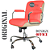 Cadeira Original Eames Diretor com Rodinhas Cromadas e Anti Risco Linha Capa em Madeira Clara - Vermelho Telha - Imagem 4