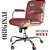 Cadeira Original Eames Diretor com Rodinhas Cromadas e Anti Risco Linha Capa em Madeira Clara - Vermelho Vinho - Imagem 4