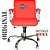 Cadeira Original Eames Diretor com Rodinhas Cromadas e Anti Risco Linha Capa em Madeira Clara - Vermelho - Imagem 4