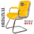 Cadeira Original Eames Interlocutor Cromada Linha Capa em Madeira Clara - Amarelo - Imagem 4
