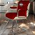 Cadeira Original Eames Interlocutor Cromada Linha Capa em Madeira Clara - Vermelho Vinho - Imagem 1