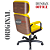 Cadeira Original Eames Presidente com Rodinhas Black e Anti Risco Linha Capa em Madeira - Amarelo - Imagem 6