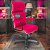 Cadeira Original Eames Presidente com Rodinhas Black e Anti Risco Linha Capa em Madeira - Rosa Pink - Imagem 1