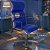 Cadeira Original Eames Presidente com Rodinhas Black e Anti Risco Linha Capa em Madeira - Azul - Imagem 1