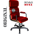 Cadeira Original Eames Presidente com Rodinhas Black e Anti Risco Linha Capa em Madeira - Vermelho - Imagem 4