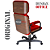 Cadeira Original Eames Presidente com Rodinhas Black e Anti Risco Linha Capa em Madeira - Vermelho - Imagem 6