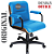 Cadeira Original Eames Diretor com Rodinhas Black e Anti Risco Linha Capa em Madeira - Azul Bebê - Imagem 4