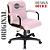 Cadeira Original Eames Diretor com Rodinhas Black e Anti Risco Linha Capa em Madeira - Rosa Claro - Imagem 4