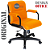 Cadeira Original Eames Diretor com Rodinhas Black e Anti Risco Linha Capa em Madeira - Laranja - Imagem 4