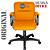 Cadeira Original Eames Diretor com Rodinhas Black e Anti Risco Linha Capa em Madeira - Laranja - Imagem 5