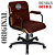 Cadeira Original Eames Diretor com Rodinhas Black e Anti Risco Linha Capa em Madeira - Vermelho Vinho - Imagem 4