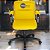 Cadeira Original Eames Diretor com Rodinhas Black e Anti Risco Linha Capa em Madeira - Amarelo - Imagem 2