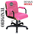 Cadeira Original Eames Diretor com Rodinhas Black e Anti Risco Linha Capa em Madeira - Rosa Pink - Imagem 4