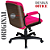 Cadeira Original Eames Diretor com Rodinhas Black e Anti Risco Linha Capa em Madeira - Rosa Pink - Imagem 6