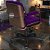 Cadeira Original Eames Diretor com Rodinhas Black e Anti Risco Linha Capa em Madeira - Roxo - Imagem 3