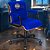 Cadeira Original Eames Diretor com Rodinhas Black e Anti Risco Linha Capa em Madeira - Azul Royal - Imagem 1