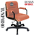 Cadeira Original Eames Diretor com Rodinhas Black e Anti Risco Linha Capa em Madeira - Vermelho Telha - Imagem 4