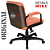 Cadeira Original Eames Diretor com Rodinhas Black e Anti Risco Linha Capa em Madeira - Vermelho Telha - Imagem 5