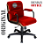 Cadeira Original Eames Diretor com Rodinhas Black e Anti Risco Linha Capa em Madeira - Vermelho - Imagem 4