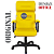 Cadeira Original Eames Presidente com Rodinhas Black e Anti Risco Linha Capa em Madeira Escura - Amarelo - Imagem 7