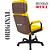 Cadeira Original Eames Presidente com Rodinhas Black e Anti Risco Linha Capa em Madeira Escura - Amarelo - Imagem 8