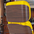 Cadeira Original Eames Presidente com Rodinhas Black e Anti Risco Linha Capa em Madeira Escura - Amarelo - Imagem 5
