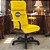 Cadeira Original Eames Presidente com Rodinhas Black e Anti Risco Linha Capa em Madeira Escura - Amarelo - Imagem 1