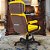 Cadeira Original Eames Presidente com Rodinhas Black e Anti Risco Linha Capa em Madeira Escura - Amarelo - Imagem 3